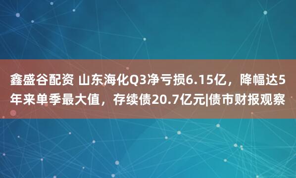 鑫盛谷配资 山东海化Q3净亏损6.15亿，降幅达5年来单季最大值，存续债20.7亿元|债市财报观察
