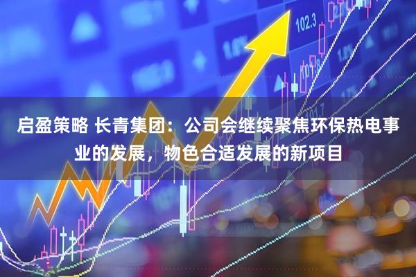 启盈策略 长青集团：公司会继续聚焦环保热电事业的发展，物色合适发展的新项目